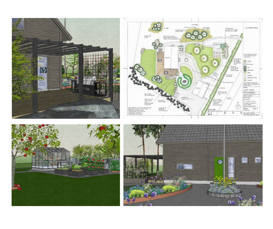 Trädgårdsdesign illustrationsplan